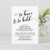 Calligraphie-Empfang zu haben und zu halten Einladung (Stehend Vorderseite)