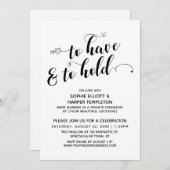 Calligraphie-Empfang zu haben und zu halten Einladung (Vorne/Hinten)