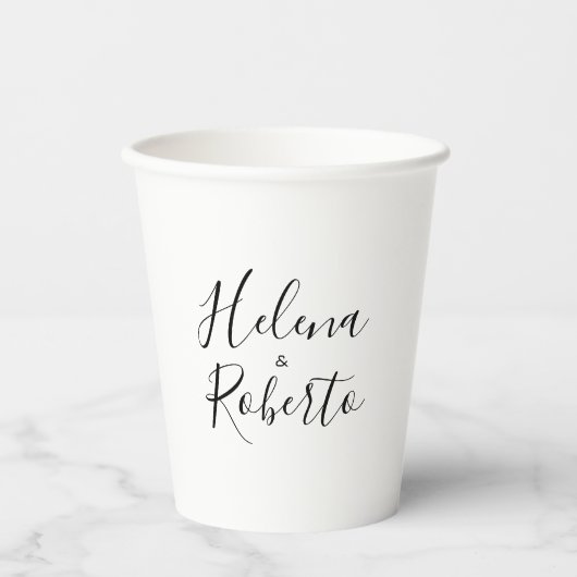 Calligraphie Formal Wedding Paper Cups Pappbecher (Vorderseite)