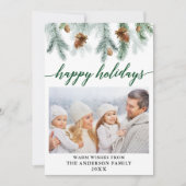Calligraphie Foto Green Feiertagskarte (Vorderseite)