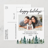 Calligraphie Foto Holiday Postkarte (Vorne/Hinten)