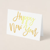 Calligraphie glücklich Neues Jahr Gold Real Folienkarte (Vorderseite)