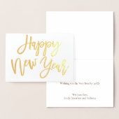 Calligraphie glücklich Neues Jahr Gold Real Folienkarte (Anzeige)