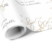 Calligraphie glücklicherweise je nach Name Verlobu Geschenkpapier (Rolleneckpunkt)