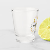Calligraphie Gold Mit Monogramm glücklich immer na Schnapsglas (Links)