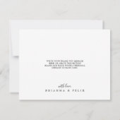 Calligraphie Graceful Floral Flat Wedding Dankeskarte (Rückseite)