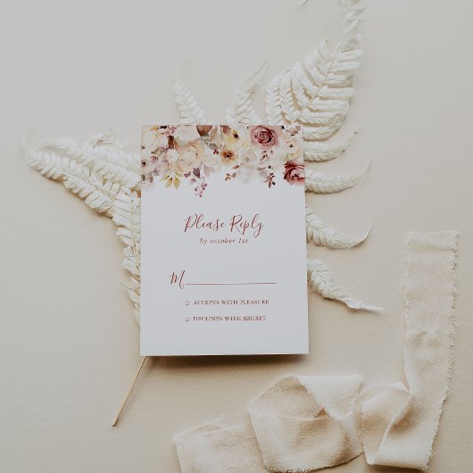 Calligraphie Graceful Floral UAWG RSVP Karte