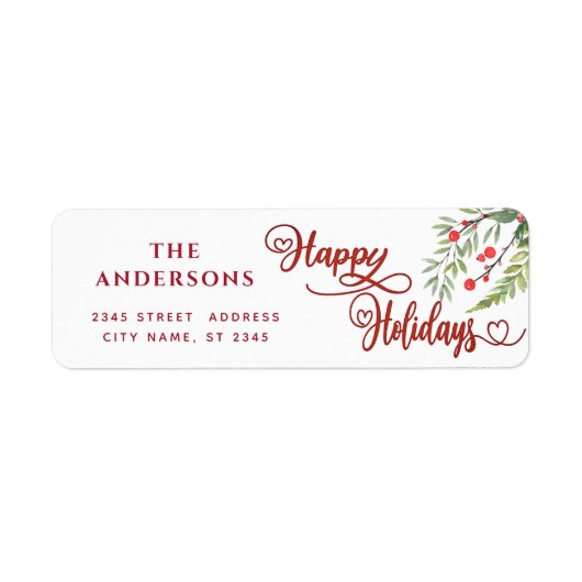 Calligraphie Happy Holidays botanische Heilige (Vorne)