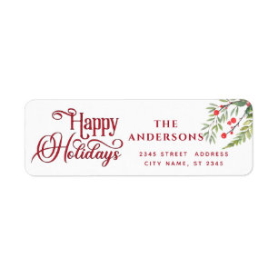 Calligraphie Happy Holidays botanische Heilige