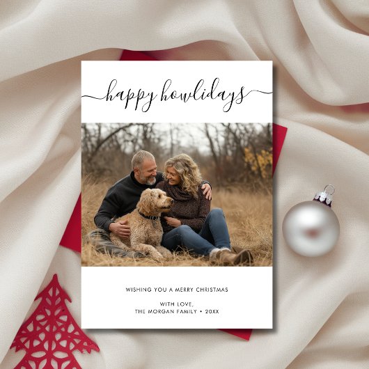 Calligraphie Happy Howlidays Dog Foto Weihnachten