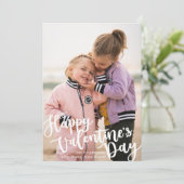 Calligraphie Happy Valentines Day Foto-Karte (Stehend Vorderseite)