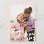 Calligraphie Happy Valentines Day Foto-Karte (Vorne/Hinten)