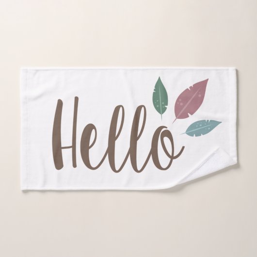 Calligraphie hello boho Federn Handtuch (Handtuch)