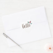 Calligraphie hello boho Federn Herz-Aufkleber (Umschlag)