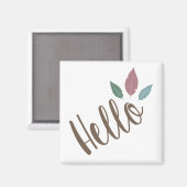Calligraphie hello boho Federn Magnet (Vorderseite/Rückseite)