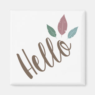 Calligraphie hello boho Federn Magnet
