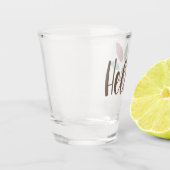 Calligraphie hello boho Federn Schnapsglas (Links)