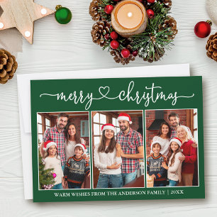 Calligraphie Herz 3 Foto Grün Frohe Weihnachten