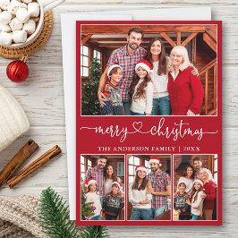 Calligraphie Herz 4 Foto Frohe Weihnachten Rot