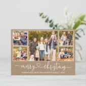 Calligraphie Herz 5 Foto Kraft Frohe Weihnachten (Stehend Vorderseite)