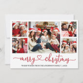 Calligraphie Herz 5 Foto Weihnachten Rot (Vorderseite)