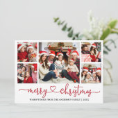 Calligraphie Herz 5 Foto Weihnachten Rot (Stehend Vorderseite)