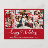 Calligraphie Herz Happy Urlaub 5 Foto Rot Postkarte (Vorderseite)