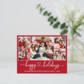 Calligraphie Herz Happy Urlaub 5 Foto Rot Postkarte (Stehend Vorderseite)