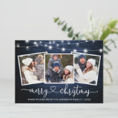 Calligraphie Herz Weihnachten Blauen Holzleuchten (Stehend Vorderseite)