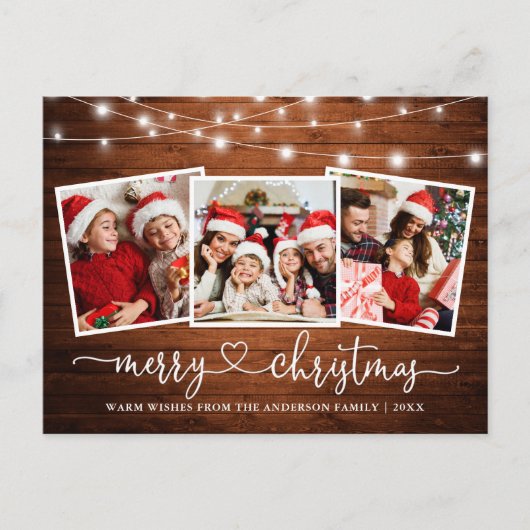 Calligraphie Herz Weihnachtsweihnachtsweihe Postkarte (Vorderseite)