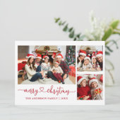 Calligraphie Herzensschrift Weihnachten Rot 3 Foto (Stehend Vorderseite)