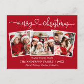 Calligraphie Herzlich Weihnachten 3 Foto Rot Postkarte (Vorderseite)