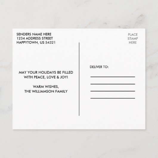 Calligraphie Herzlichen Glückwunsch Neues Jahr Rot Postkarte (Rückseite)