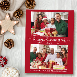 Calligraphie Herzlichen Glückwunsch Neues Jahr Rot Postkarte