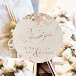 Calligraphie Hochzeit im Herbst farbenfrohe Süße V Runder Aufkleber