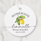 Calligraphie Homemade Limoncello Watercolor Lemon Geschenkanhänger (Vorderseite)