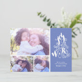 Calligraphie Joto the World Foto Weihnachtskarte Einladung (Stehend Vorderseite)