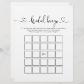 Calligraphie Liebe Script Bridal Bingo Game (Vorne/Hinten)