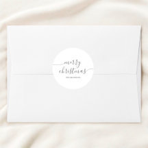 Calligraphie Minimalistisch Merry Christmas White