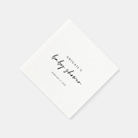 Calligraphie Moderne Elegant Babydusche Napkins Serviette (Ecke)