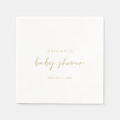 Calligraphie Moderne Elegant Gold Baby Dusche Serviette (Vorderseite)