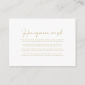 Calligraphie Moderne Elegante Gold Honeymoon Wish Begleitkarte (Vorderseite)