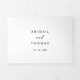 Calligraphie Moderne Elegante Hochzeit Dreifach Gefaltete Einladung