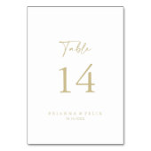 Calligraphie Moderne Elegante Hochzeit Tischnummer (Vorderseite)