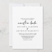 Calligraphie Moderne Elegante Nuestra Boda Wedding Einladung (Vorderseite)