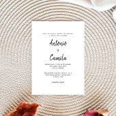 Calligraphie Moderne Schwarz-Weiß-Spanische Hochze Einladung