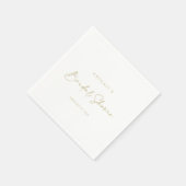Calligraphie Modernes elegantes Gold-Brautparty Serviette (Ecke)