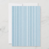 Calligraphie Monogram Blue Stripes Verlobung Einladung (Rückseite)