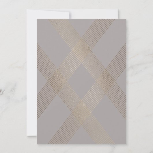 Calligraphie Monogram Gold Foil Gray Musk Wedding Einladung (Rückseite)