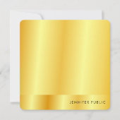 Calligraphie Monogram Imitate Gold Metallic Look Mitteilungskarte (Vorderseite)